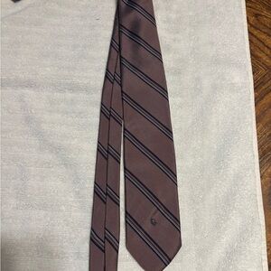 Dior Brown Tie with Navy Diagonal Stripes